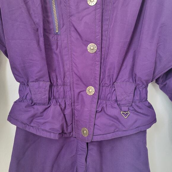 Obermeyer Snow‎ Suit Skiwear Purple Women Sz 10 Hayward Wool Blend Thick Stirrup - Picture 6 of 16
